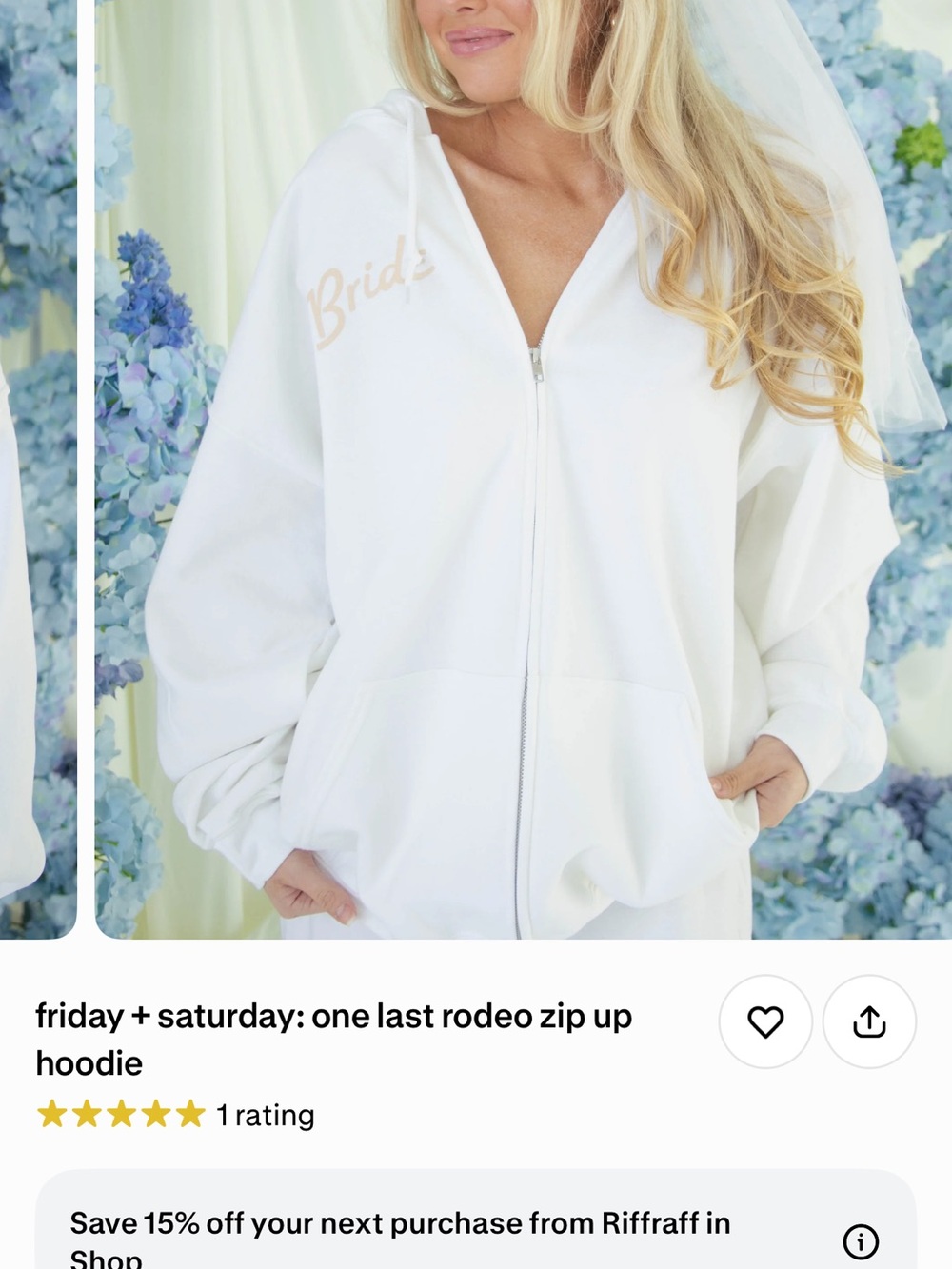 White 'One Last Rodeo' Hoodie - Picture 2 of 2